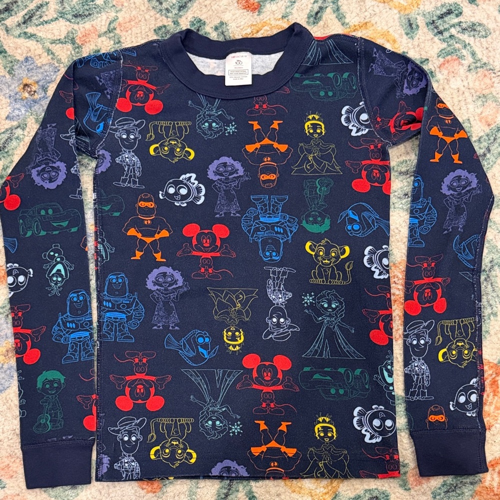 Hanna Andersson Disney Navy Multicolor Character Long Sleeve Tee